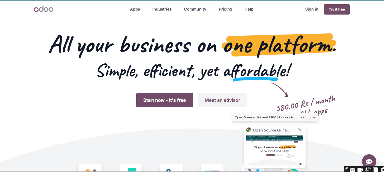Odoo dashboard